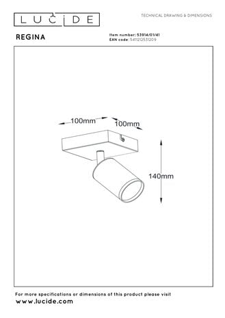 Lucide REGINA - Plafondspot - 1xGU10 - Taupe | Essential