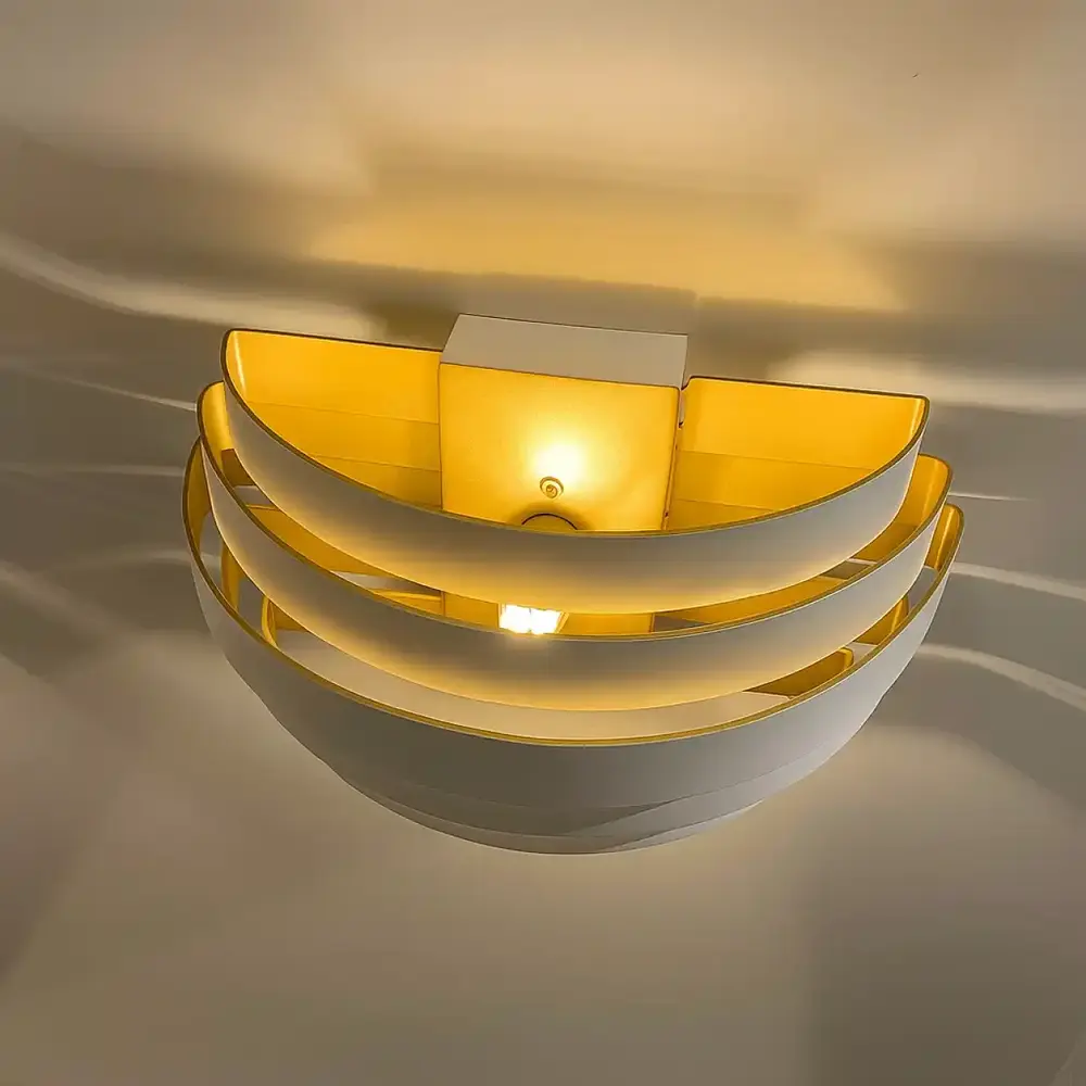 Highlight Wandlamp Scudo B 20 cm wit goud Highlight Wandlamp Scudo B 20 cm wit goud