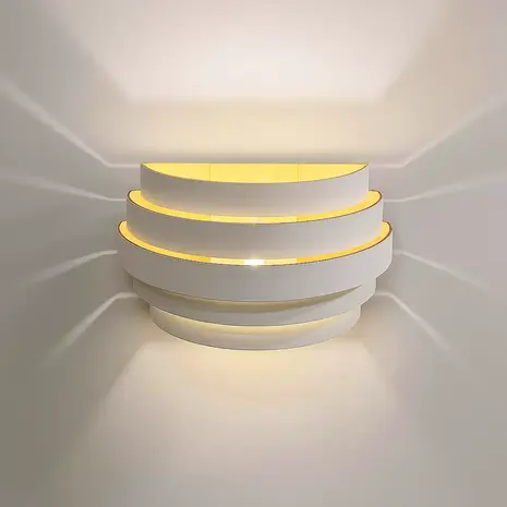 Highlight Wandlamp Scudo B 20 cm wit goud Highlight Wandlamp Scudo B 20 cm wit goud