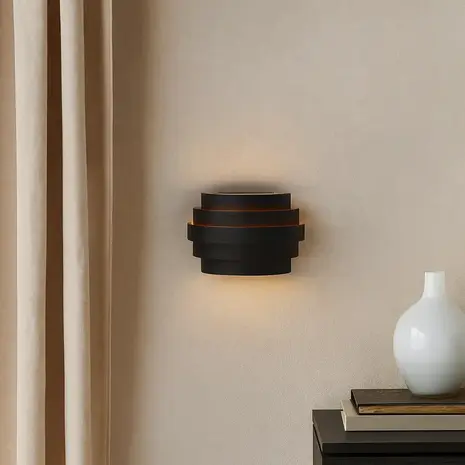 Highlight Wandlamp Scudo B 20 cm zwart goud Highlight Wandlamp Scudo B 20 cm zwart goud