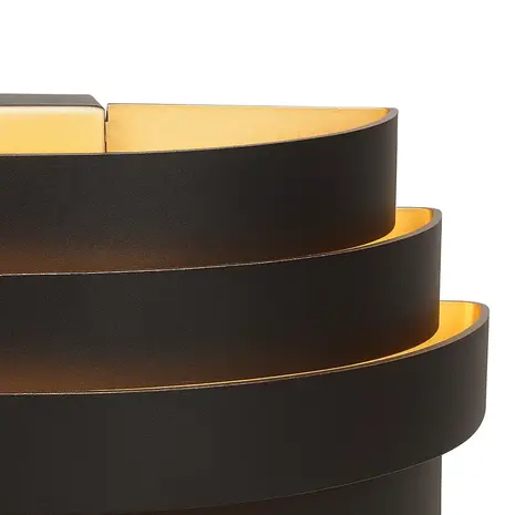 Highlight Wandlamp Scudo B 20 cm zwart goud Highlight Wandlamp Scudo B 20 cm zwart goud