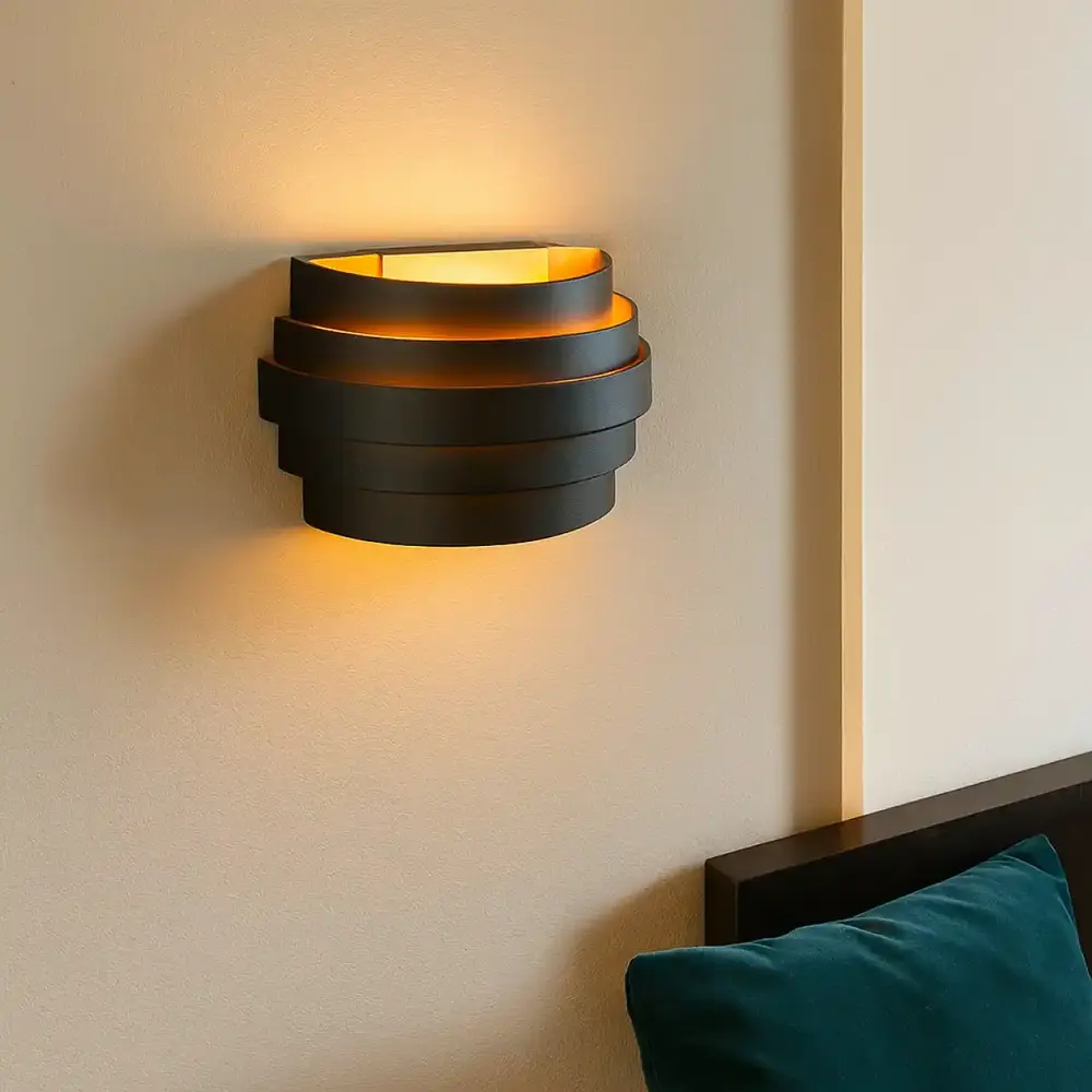 Highlight Wandlamp Scudo B 20 cm zwart goud Highlight Wandlamp Scudo B 20 cm zwart goud