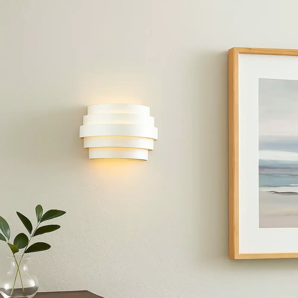 Highlight Wandlamp Scudo B 25 cm wit goud