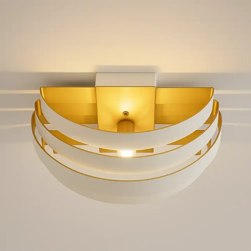 Highlight Wandlamp Scudo B 25 cm wit goud