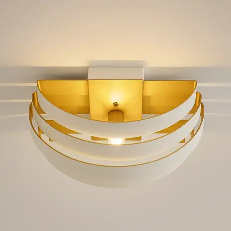 Highlight Wandlamp Scudo B 25 cm wit goud