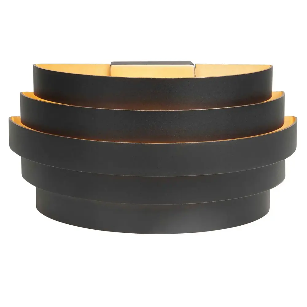 Highlight Wandlamp Scudo B 25 cm zwart goud Highlight Wandlamp Scudo B 25 cm zwart goud