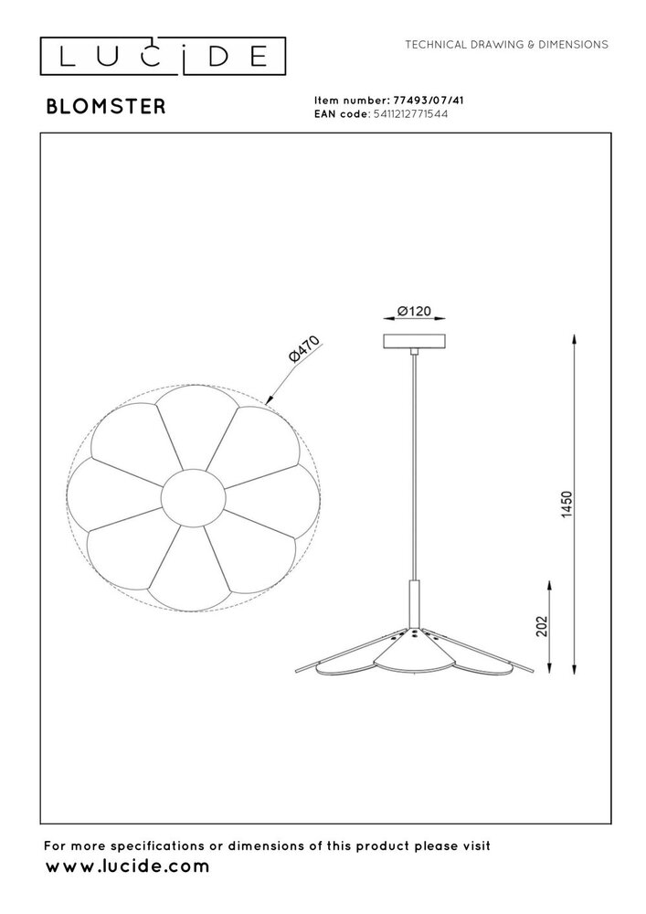 Lucide BLOMSTER - Hanglamp - Ø 47 cm - LED Dimb. - 1x9W 2850K - Taupe | Essential Lucide BLOMSTER - Hanglamp - Ø 47 cm - LED Dimb. - 1x9W 2850K - Taupe | Essential