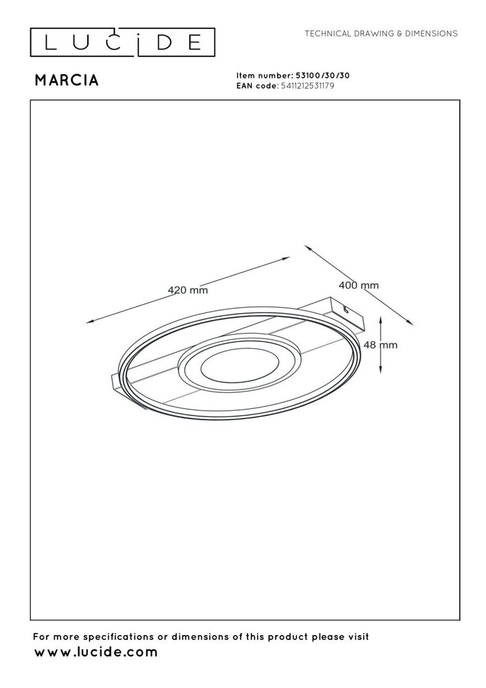 Lucide MARCIA - Plafonnière - LED 3 StepDim - 1x32W 2700K - Zwart | Essential Lucide MARCIA - Plafonnière - LED 3 StepDim - 1x32W 2700K - Zwart | Essential