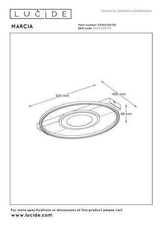 Lucide MARCIA - Plafonnière - LED 3 StepDim - 1x32W 2700K - Zwart | Essential Lucide MARCIA - Plafonnière - LED 3 StepDim - 1x32W 2700K - Zwart | Essential