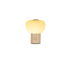 Lucide GUSTAV - Oplaadbare Tafellamp - Accu/Batterij - Ø 8 cm - LED Dimb. - 1x0,8W 2700K - Beige | Essential