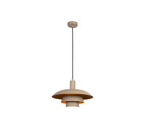 Lucide BRUNO - Hanglamp - Ø 38 cm - 1xE27 - Taupe | Essential