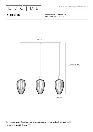 Lucide AURELIE - Hanglamp - 3xGU10 (MR11) - Goud | Vibes Lucide AURELIE - Hanglamp - 3xGU10 (MR11) - Goud | Vibes