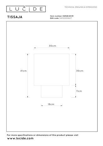 Lucide TISSAJA - Tafellamp - Ø 30 cm - 1xE27 - Wit | Essential
