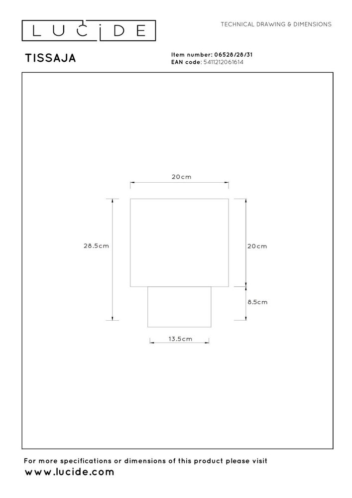 Lucide TISSAJA - Tafellamp - Ø 20 cm - 1xE14 - Wit | Essential