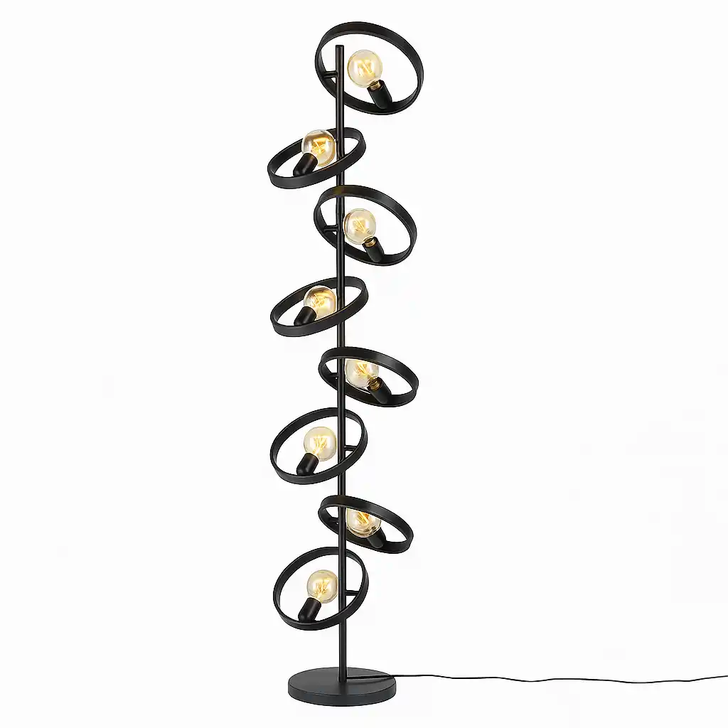 Ylumen Vloerlamp Hover 8 lichts H 160 cm mat zwart