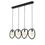 Ylumen Hanglamp Pebble 4 lichts L 140 cm mat zwart Ylumen Hanglamp Pebble 4 lichts L 140 cm mat zwart