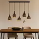Freelight Hanglamp Fueco 5 lichts L 120 cm bruin zwart Freelight Hanglamp Fueco 5 lichts L 120 cm bruin zwart