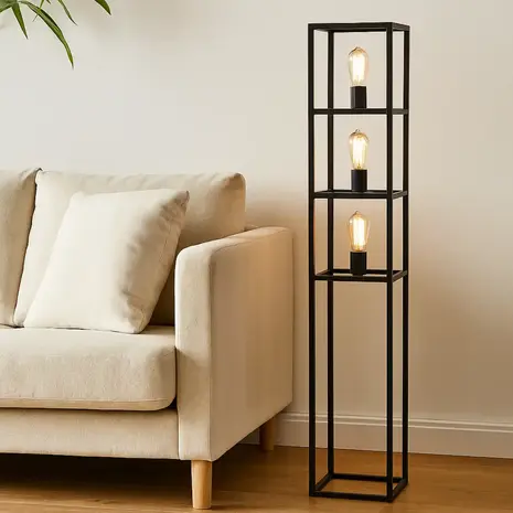 Freelight Vloerlamp Novanta 3 lichts H 150 cm zwart