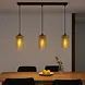 Freelight Hanglamp Cestino 3 lichts L 100 cm zwart - goud Freelight Hanglamp Cestino 3 lichts L 100 cm zwart - goud