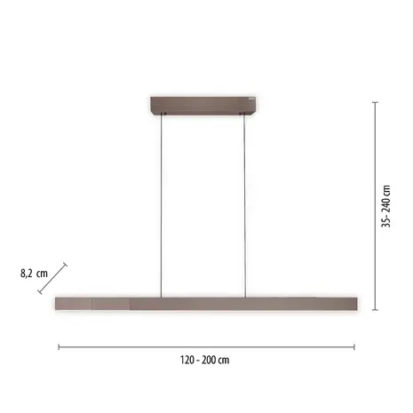 Neuhaus PURE Hanglamp e-Lift + e-Slide L 120-200 cm dark metal brown Neuhaus PURE Hanglamp e-Lift + e-Slide L 120-200 cm dark metal brown