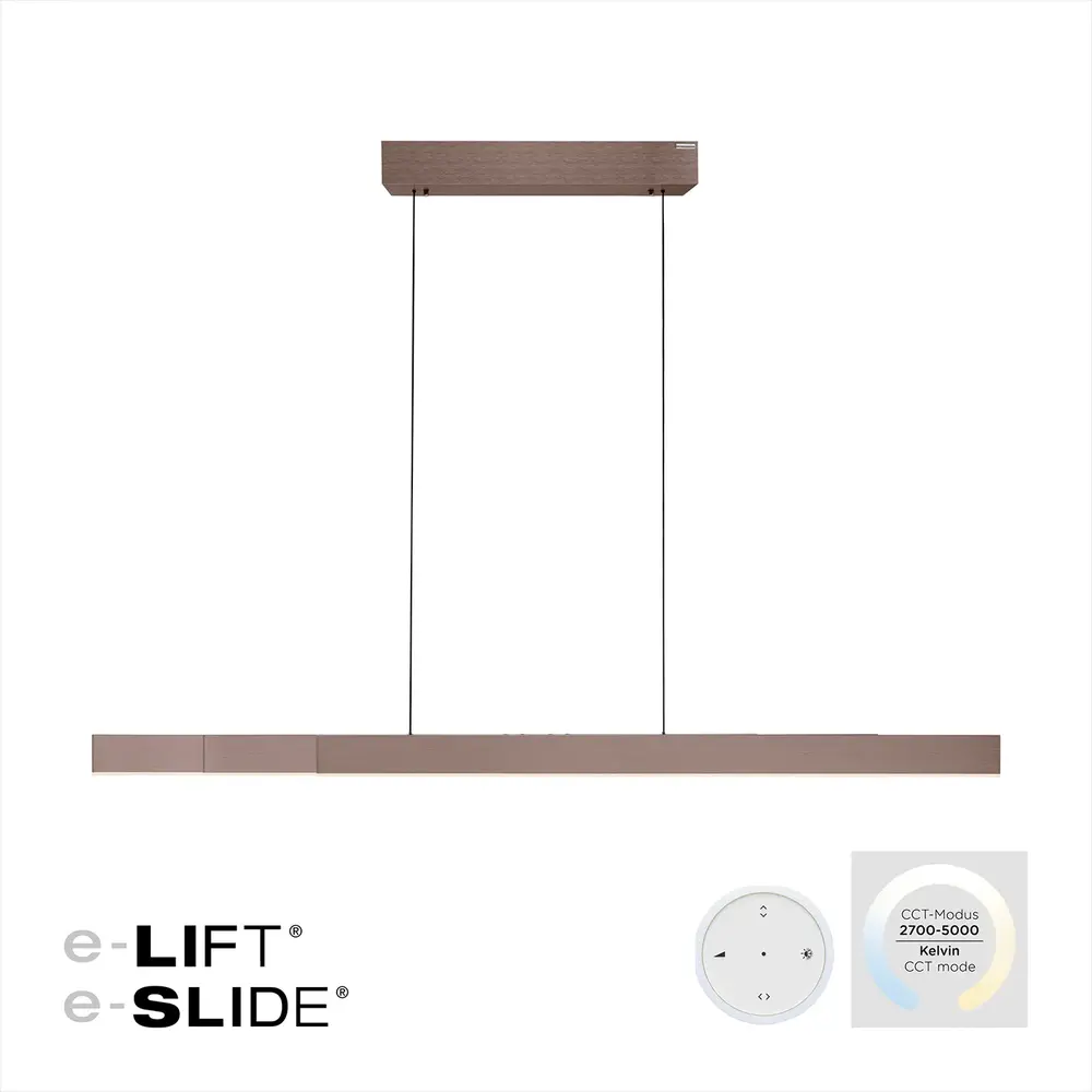 Neuhaus PURE Hanglamp e-Lift + e-Slide L 120-200 cm dark metal brown Neuhaus PURE Hanglamp e-Lift + e-Slide L 120-200 cm dark metal brown
