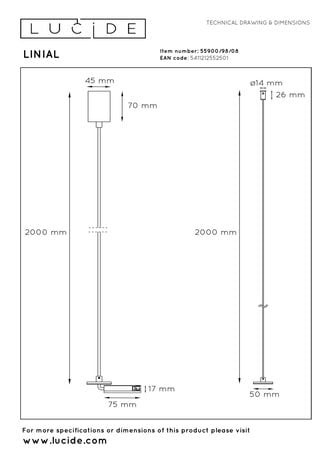 Lucide Premium LINIAL Ophanging voor build in Driver- 1 fase Railsysteem / Railverlichting - Mat zwart chroom