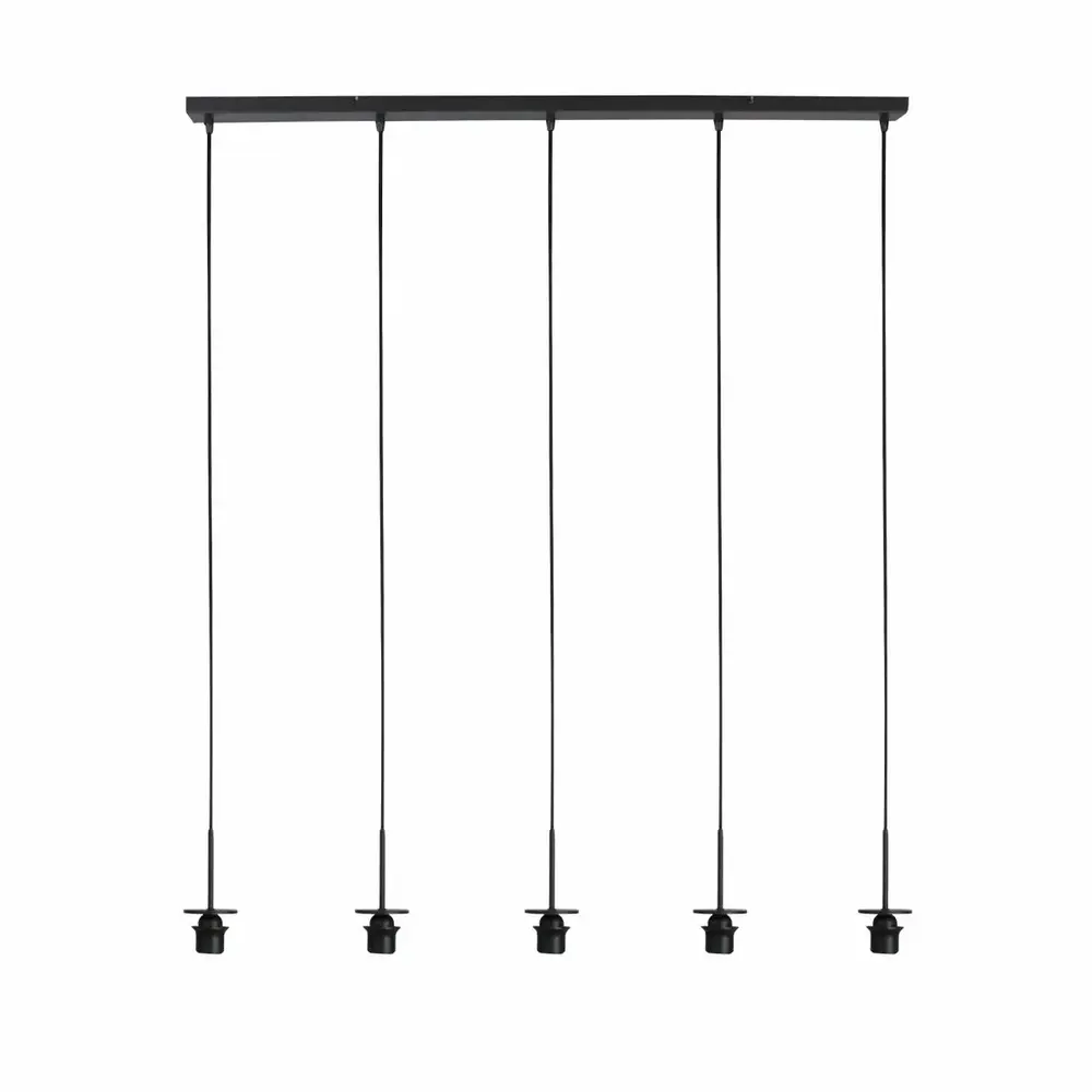 Mexlite Hanglamp HaloSwap 5 lichts L 110 cm bamboe zwart