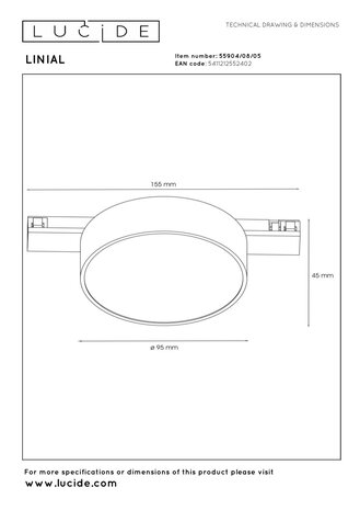 Premium LINIAL FIXXT Railspot - 1-fase Railsysteem/ Railverlichting - 1xLED - Champagne