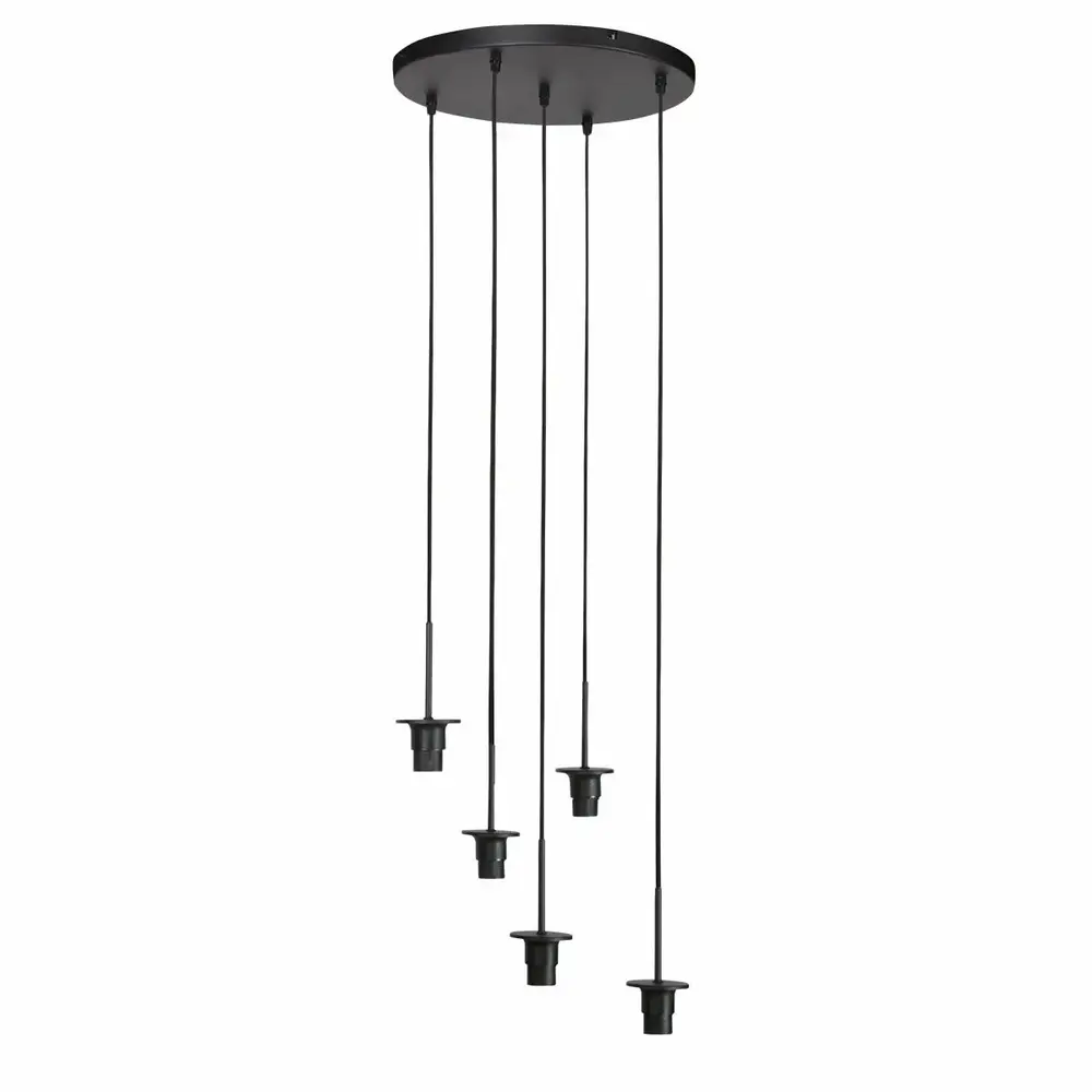 Steinhauer Hanglamp HaloSwap 5 lichts Ø 40 cm bamboe zwart