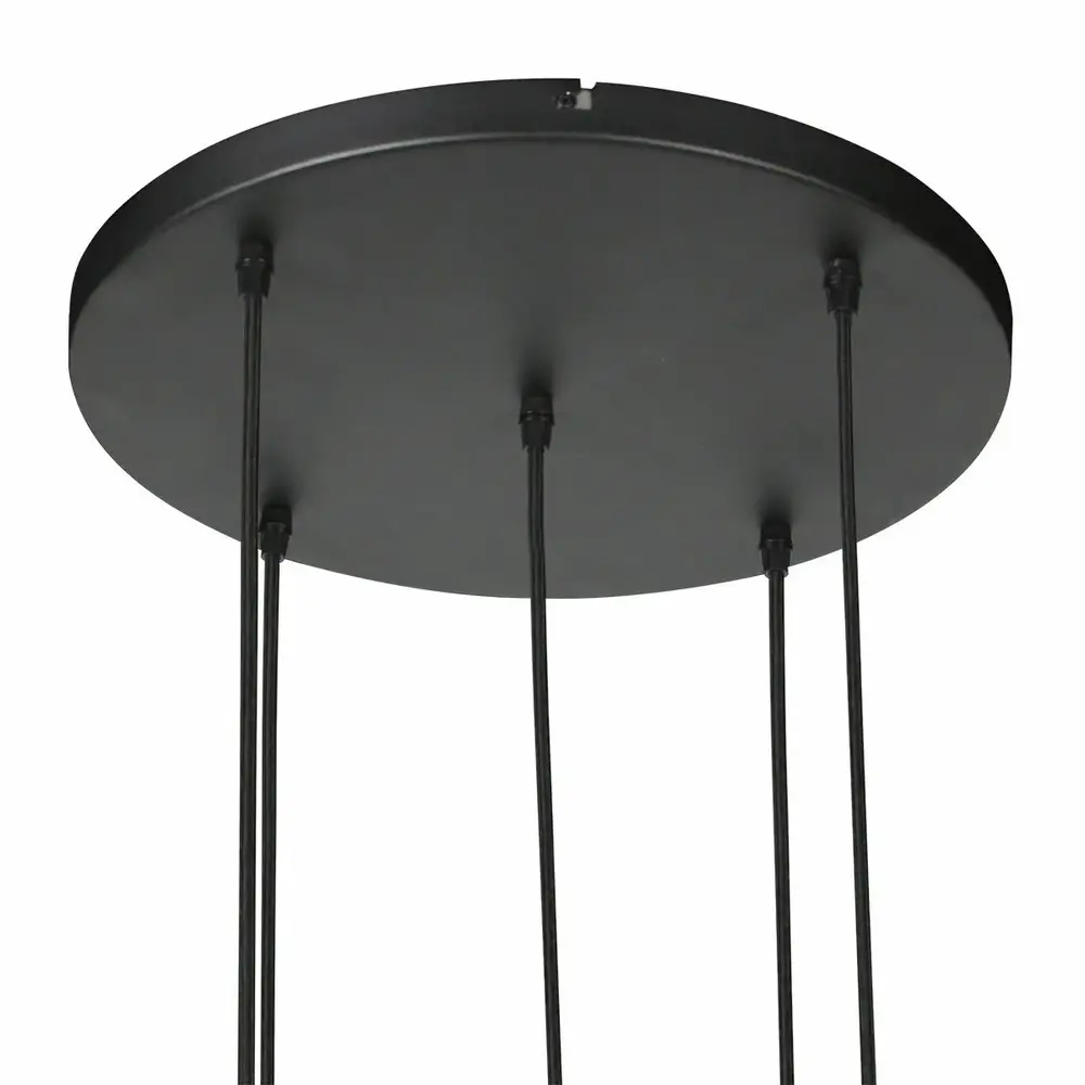 Steinhauer Hanglamp HaloSwap 5 lichts Ø 40 cm bamboe zwart