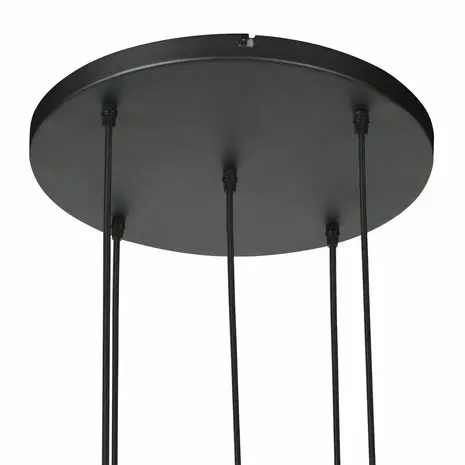 Steinhauer Hanglamp HaloSwap 5 lichts Ø 40 cm bamboe zwart