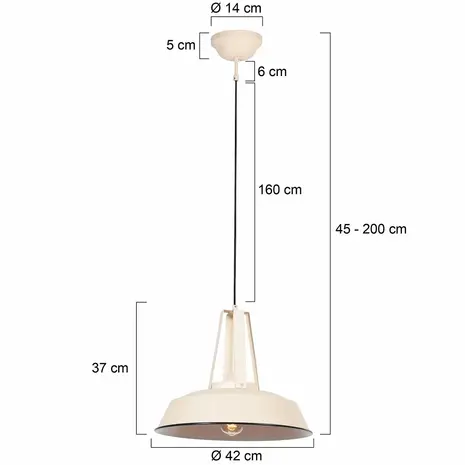 Steinhauer  Hanglamp Eden Ø 45 creme