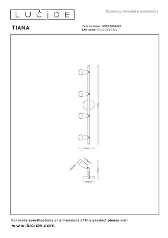 Lucide TIANA - Plafondspot - 4xGU10 (MR16) - Champagne kleur - Essential