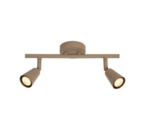 Lucide TIANA - Wandspot / Wandlamp - 2xGU10 (MR16) - Taupe - Essential
