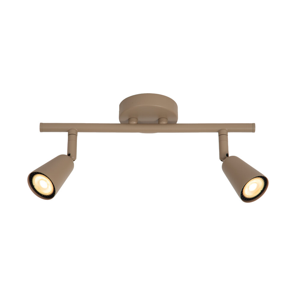 Lucide TIANA - Wandspot / Wandlamp - 2xGU10 (MR16) - Taupe - Essential