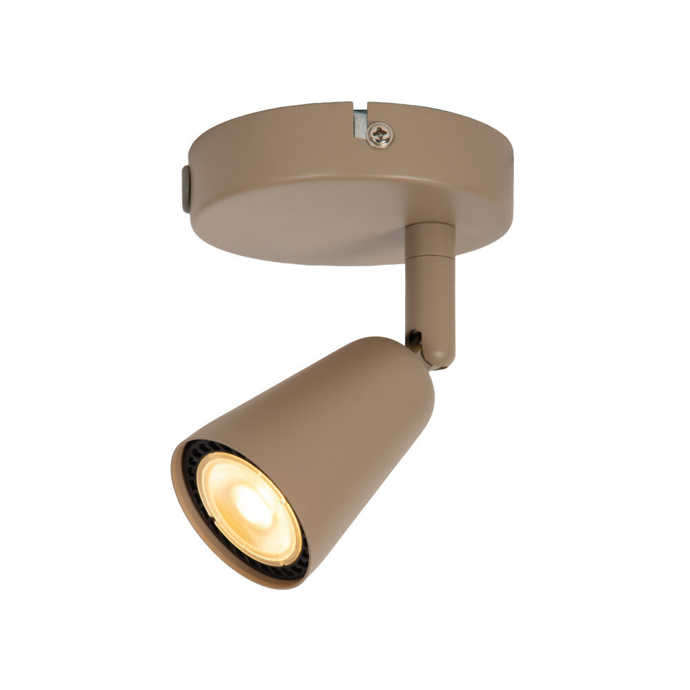 Lucide TIANA - Wandspot / Wandlamp - 1xGU10 (MR16) - Wandlicht of plafonnière - Taupe - Essential