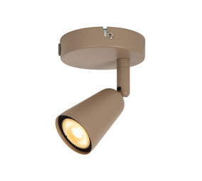 Lucide TIANA - Wandspot / Wandlamp - 1xGU10 - Wandlicht of plafonnière - Taupe | Essential