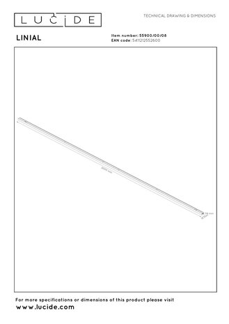 Lucide Premium LINIAL Opbouwrail - 1 fase Railsysteem / Railverlichting -  2 meter- Mat Zwart Chroom