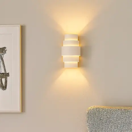 Artdelight Wandlamp Rolls H 22 cm wit goud Artdelight Wandlamp Rolls H 22 cm wit goud