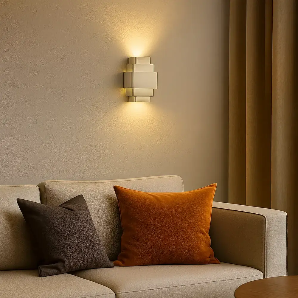 Artdelight Wandlamp Layers B 20 cm champagne Artdelight Wandlamp Layers B 20 cm champagne