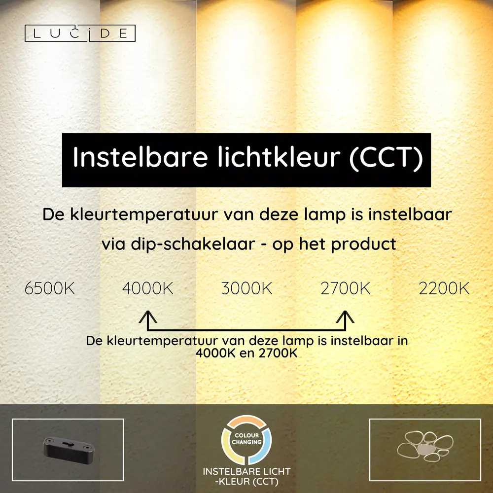 Lucide SAMLING - Plafonnière - LED Dimb. - CCT - 1x72W 2700K/4000K - Taupe Lucide SAMLING - Plafonnière - LED Dimb. - CCT - 1x72W 2700K/4000K - Taupe