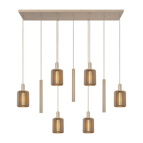 Lucide LAMBRES - Hanglamp - 6xE27 - Taupe