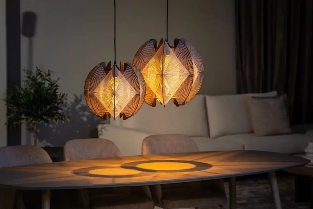 Expo Trading Hanglamp Jessica Ø 50 cm bruin beige Expo Trading Hanglamp Jessica Ø 50 cm bruin beige