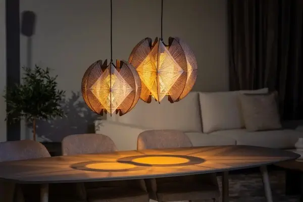 Expo Trading Hanglamp Jessica Ø 50 cm bruin beige Expo Trading Hanglamp Jessica Ø 50 cm bruin beige