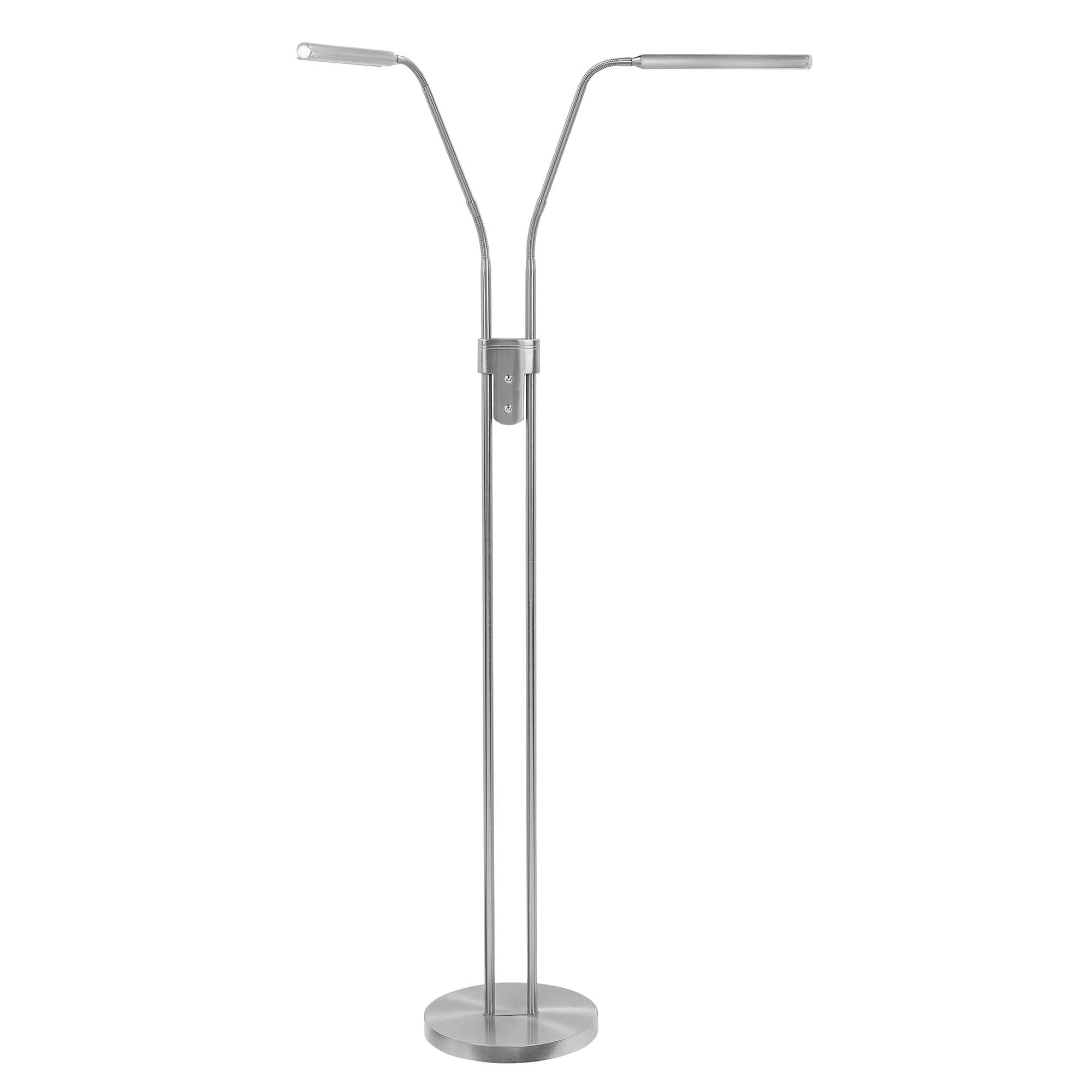 Highlight Vloerlamp Murcia- 2e kans - twee lichts H 145 cm mat chroom