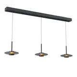 Artdelight Hanglamp Madison 3 lichts L 130 cm comfortlift zwart