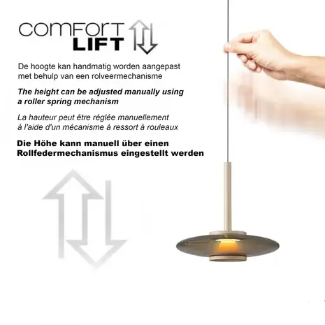 Artdelight Hanglamp Madison 3 lichts L 130 cm comfortlift champagne Artdelight Hanglamp Madison 3 lichts L 130 cm comfortlift champagne
