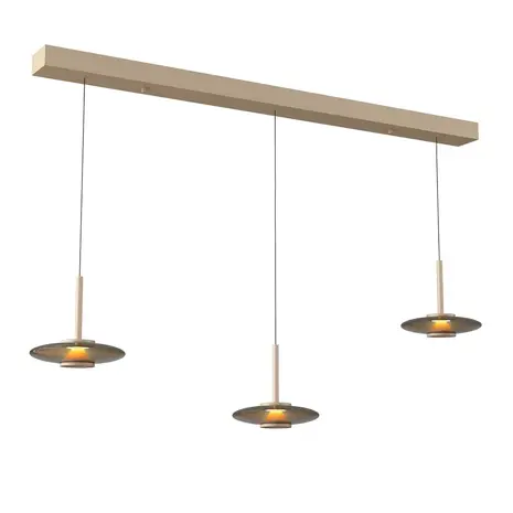 Artdelight Hanglamp Madison 3 lichts L 130 cm comfortlift champagne Artdelight Hanglamp Madison 3 lichts L 130 cm comfortlift champagne