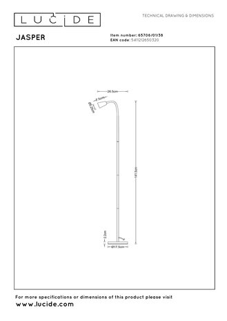 Lucide JASPER - Leeslamp - 1xGU10 - Beige | Essential