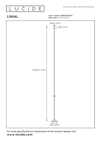 Lucide Premium LINIAL Ophangkabel - 1-fase Railsysteem / Railverlichting - Champagne